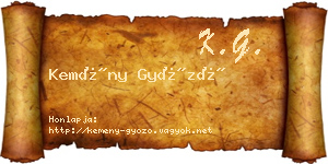 Kemény Győző névjegykártya